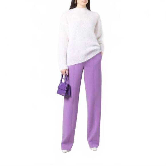 NEW SALVATORE FERRAGAMO women's straight leg trouser in purple
